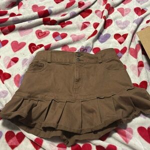 Brown high-rise Hollister Jean skirt